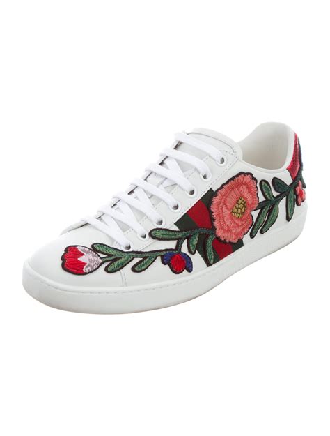 gucci ace flower shoes